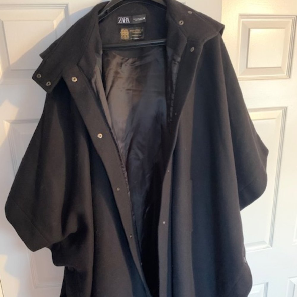 Zara  Black Cape Coat M